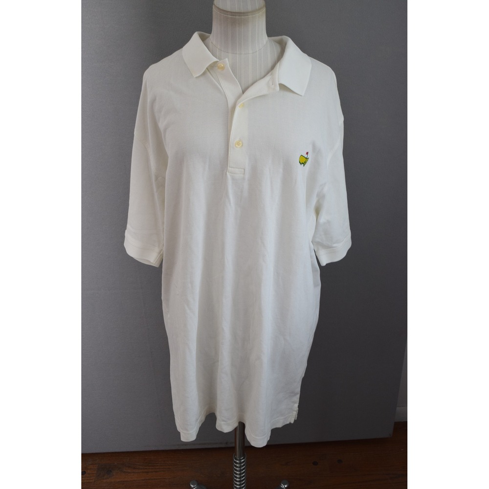Masters Collection Polo Shirt XL White 60s Two Ply Mercized Pima Cotton Augusta